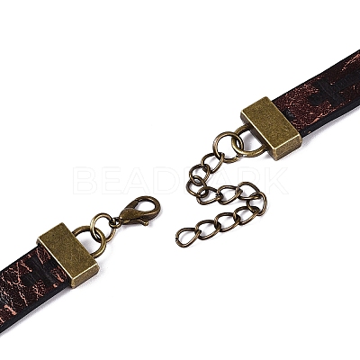 Hollow Cross PU Leather Bracelet Making MAK-I020-01E-1