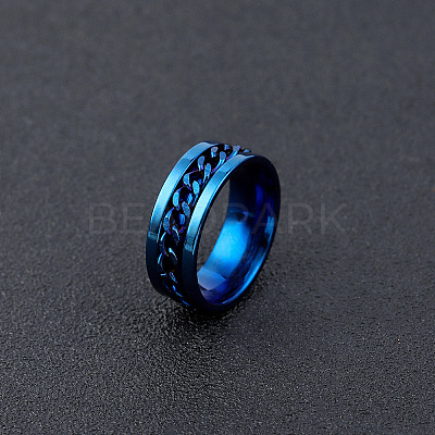 304 Stainless Steel Rotatable Chain Finger Rings for Men FS-WG60CA3-41-1