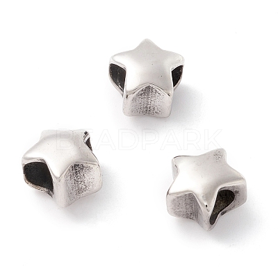 304 Stainless Steel European Beads STAS-M298-08AS-1