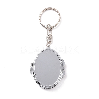 Iron Folding Mirror Keychain DIY-D079-01C-1