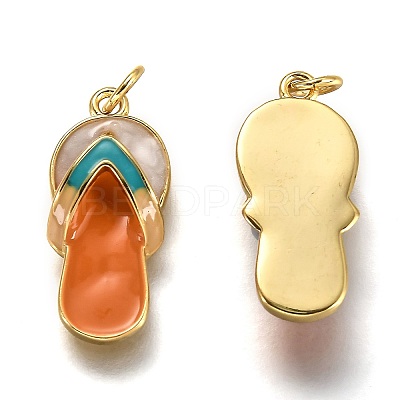 Brass Enamel Pendants X-KK-B026-25G-1