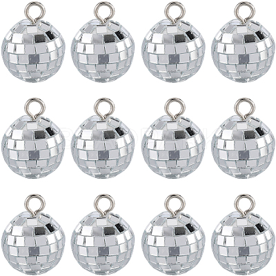 24Pcs Mirror Ball Reflective Ball Pendants AJEW-SC0002-62-1