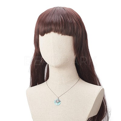 AB Color Plated Capiz Shell Pendant Necklace NJEW-JN04220-1