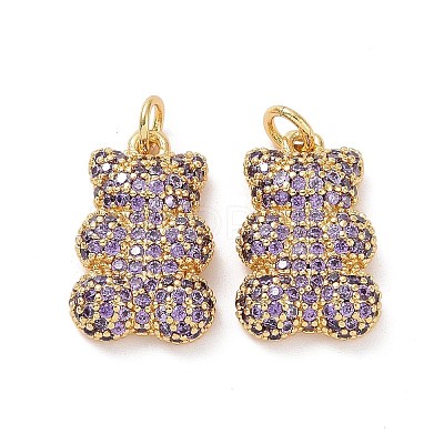 Brass Micro Pave Cubic Zirconia Pendants ZIRC-F134-23G-01-1