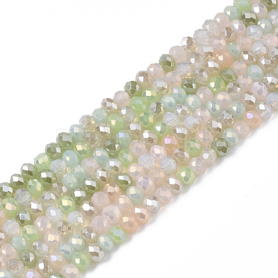 Electroplate Glass Beads Strands X-EGLA-S192-001A-B03-1