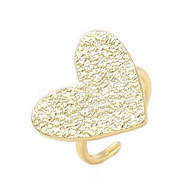 Heart Brass Cuff Rings for Women RJEW-A069-09G-1