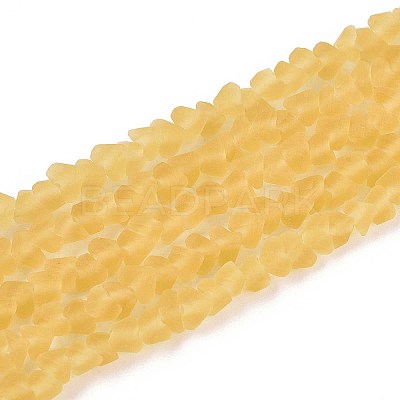 Frosted Transparent Glass Beads Strands GLAA-N016-4mm-23-1