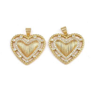 Brass Micro Pave Cubic Zirconia Pendants ZIRC-I367-07G-07-1