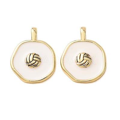 Brass Enamel Pendants KK-CJC12A6-01A-G-1