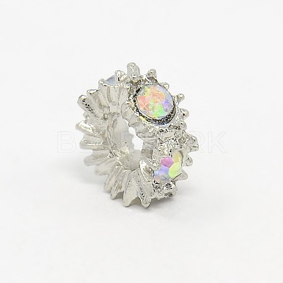 Large Hole Zinc Alloy Rhinestone European Beads CPDL-L001-07-1