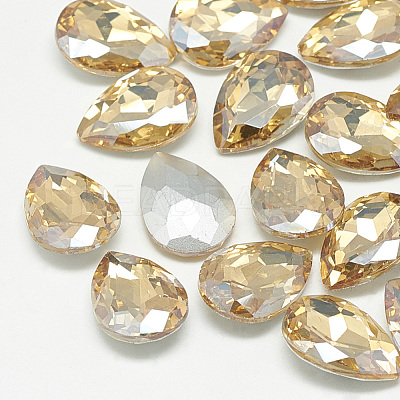Pointed Back Glass Rhinestone Cabochons RGLA-T081-6x8mm-06-1