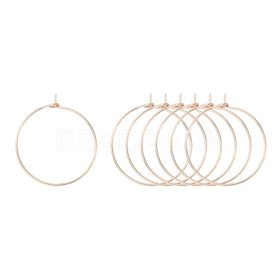 Ion Plating(IP) 316L Surgical Stainless Steel Hoop Earring Findings STAS-D164-01RG-1