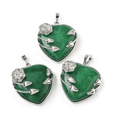 Natural & Synthetic Mixed Stone Heart Pendants G-S391-01-1