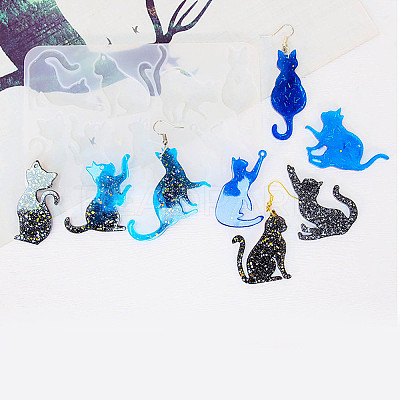 Cat Shape DIY Pendant Silhouette Silicone Molds X-SIL-F010-01-1
