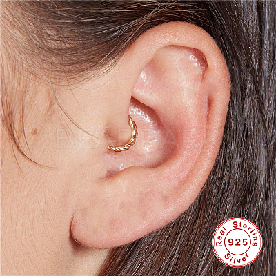 Twist Ring 925 Sterling Silver Cartilage Earrings FS-WGCBB1C-01-1