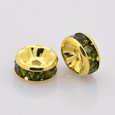 Brass Rhinestone Spacer Beads RB-A014-Z6mm-09G-1