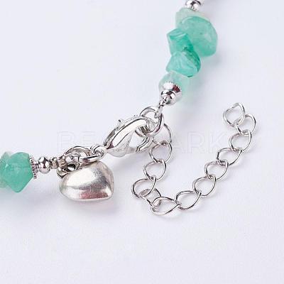 Trendy Natural Green Aventurine Beaded Anklets AJEW-AN00113-05-1