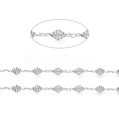 Tarnish Resistant 304 Stainless Steel Rhombus Link Chains CHS-P011-01P-1