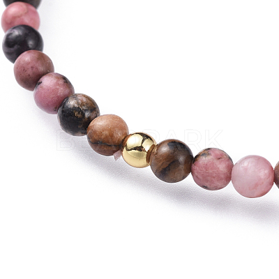 Natural Rhodonite Stretch Bracelets BJEW-JB04556-01-1