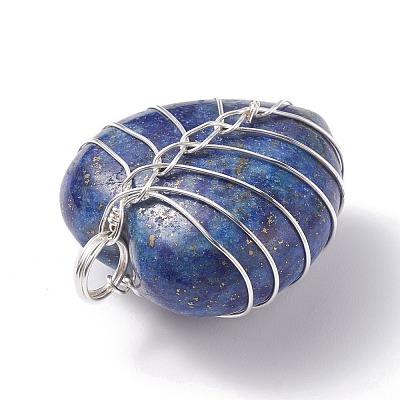 Natural Lapis Lazuli Pendants PALLOY-JF01283-04-1