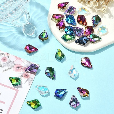 35Pcs 7 Colors Electroplated Glass Pendants FIND-YW0005-99-1