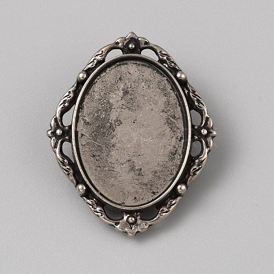 Tibetan Style Zinc Alloy Bolo Tie Slides Clasp Cabochon Settings FIND-WH0260-37I-AS-1