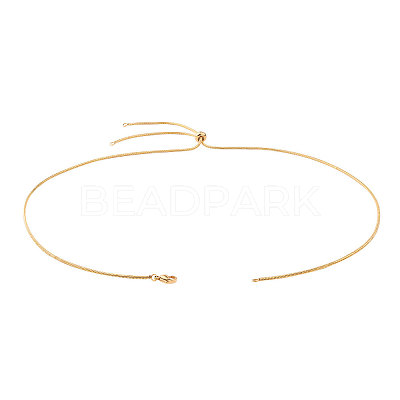 Adjustable 304 Stainless Steel Slider Necklaces NJEW-CJ0001-01G-1