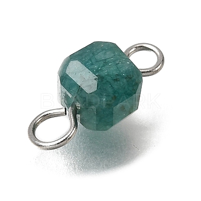 Natural Colorful Tourmaline Faceted Table Cut Cube Links Connector Charms PALLOY-JF04368-02-1