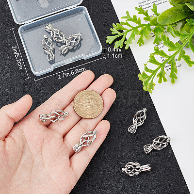 10Pcs Hollow Brass Locket Pendants FIND-BBC0002-53-1