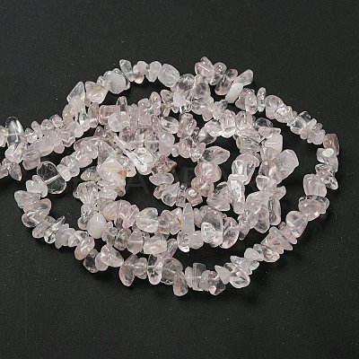 Natural Rose Quartz Chip Beads Strands F007-02-1