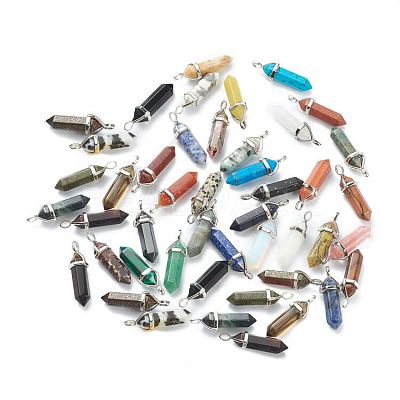 Natural & Synthetic Gemstone Pointed Pendants G-M378-01P-A-1