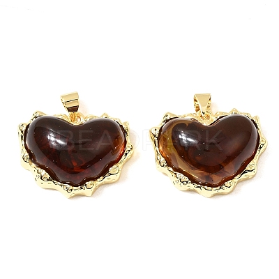 Brass Resin Pendants KK-A296-53B-G-1