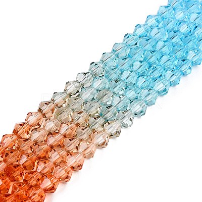 Gradient Color Baking Paint Glass Bead Strands X1-DGLA-A039-T6mm-A016-1