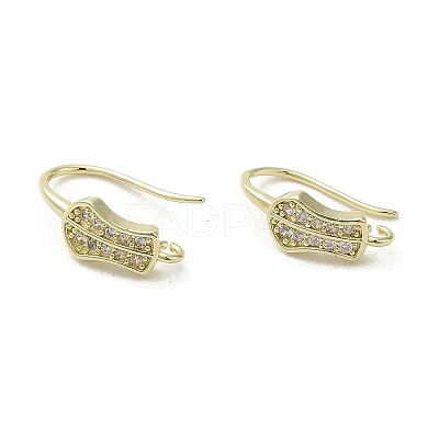 Brass Micro Pave Cubic Zirconia Earring Hooks KK-C048-14A-G-1