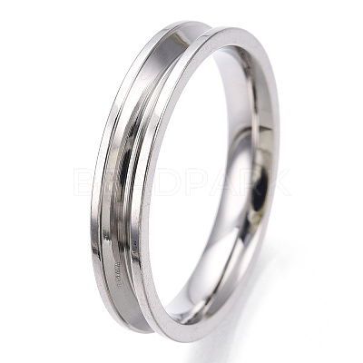 201 Stainless Steel Grooved Finger Ring Settings STAS-WH0039-11E-P-1