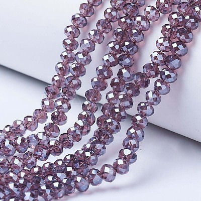 Electroplate Glass Beads Strands EGLA-A034-T4mm-A05-1