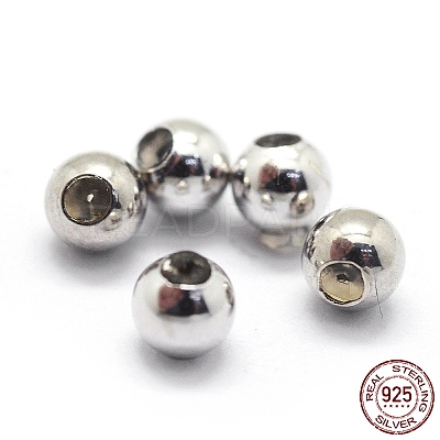 Anti-Tarnish Rhodium Plated 925 Sterling Silver Beads STER-I016-106A-P-1