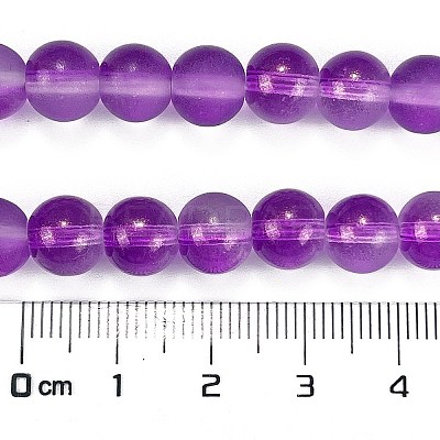 Frosted Transparent Glass Bead Strands GLAA-P065-8mm-15-1
