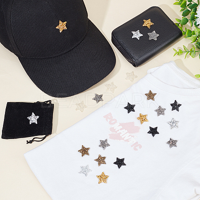 36Pcs 6 Style Star Glitter Hotfix Rhinestone FIND-GA0003-05-1