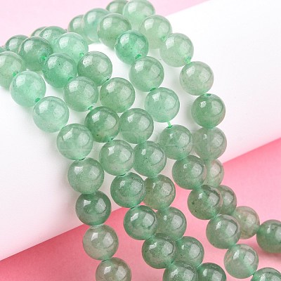 Natural Green Aventurine Beads Strands X-G-G099-8mm-17-1