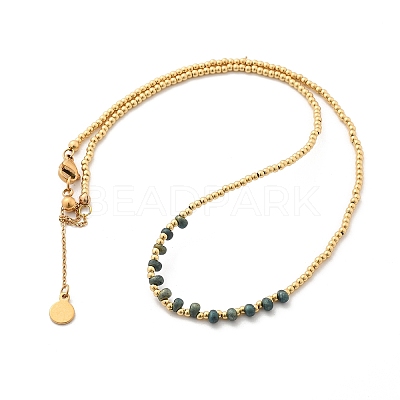 Brass Miyuki Seed Beaded Necklaces for Women NJEW-B126-01G-1