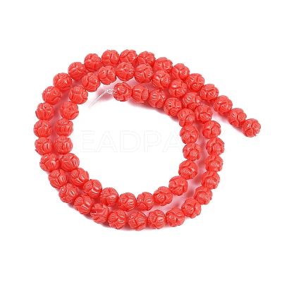 Synthetic Coral Carved Beads Strands CORA-C003-01C-1