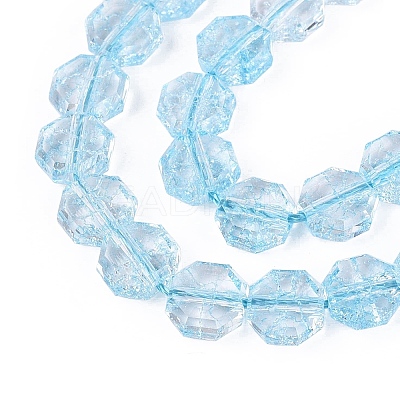 Transparent Crackle Glass Beads Strands GLAA-Q108-03A-09-1