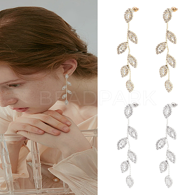 2 Pairs 2 Colors Brass Stud Earrings EJEW-LP0001-84-1
