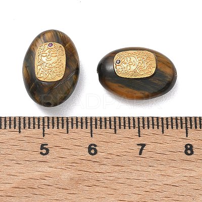 Natural Tiger Eye Oval Beads GG-D002-09G-1