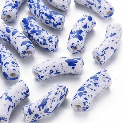 Opaque Spray Painted Acrylic Beads MACR-S372-001F-B05-1