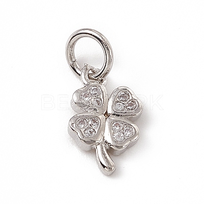 Brass Micro Pave Cubic Zirconia Charms ZIRC-F132-35P-1