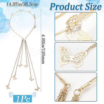 Zinc Alloy Rhinestone Hair Bands OHAR-WH20007-01A-G-1