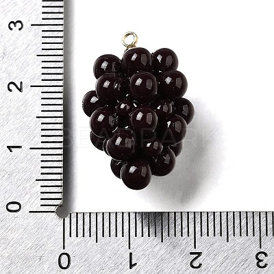Grape Brass Acrylic Pendants OACR-R006-05G-07-1