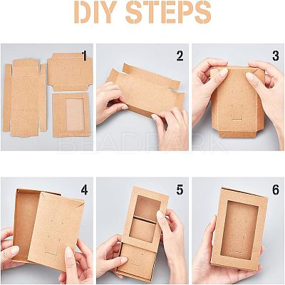 Foldable Drawer Type Creative Kraft Paper Box LS-CON-WH0077-12-1